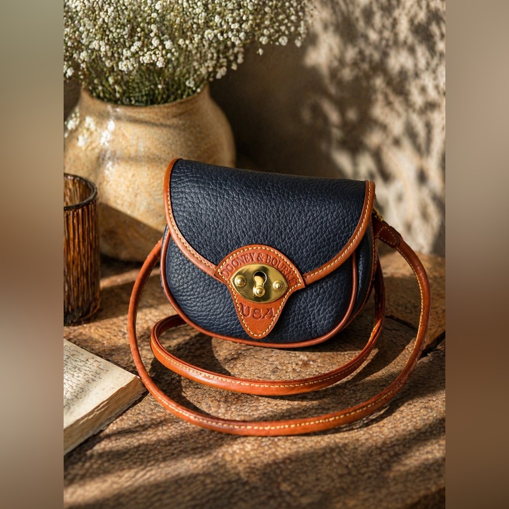 NEW! Vintage DOONEY & BOURKE Navy Blue Cavalry Crossbody Belt Bag